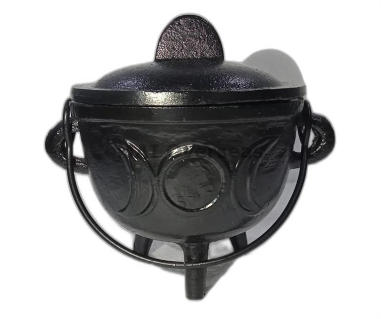 Cast Iron Cauldron Three Moon Star